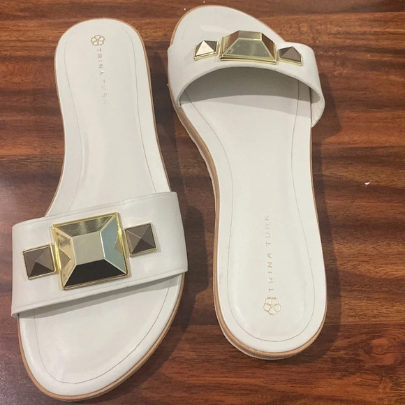 Trina Turk Calabasas Slide in Bone Size 9.5 - Picture 4 of 7